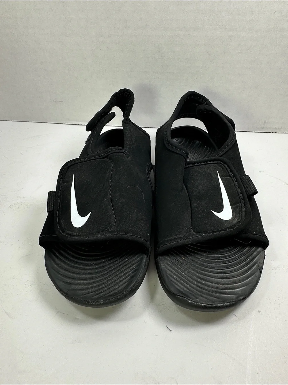 Nike Sunray Kids Black Slide Sandals Summer Shoes Size 9